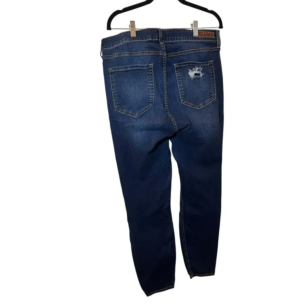 Ms. Cello Woman's 18 Plus Size Denim High Rise Distressed Stretch Skinny Jeans